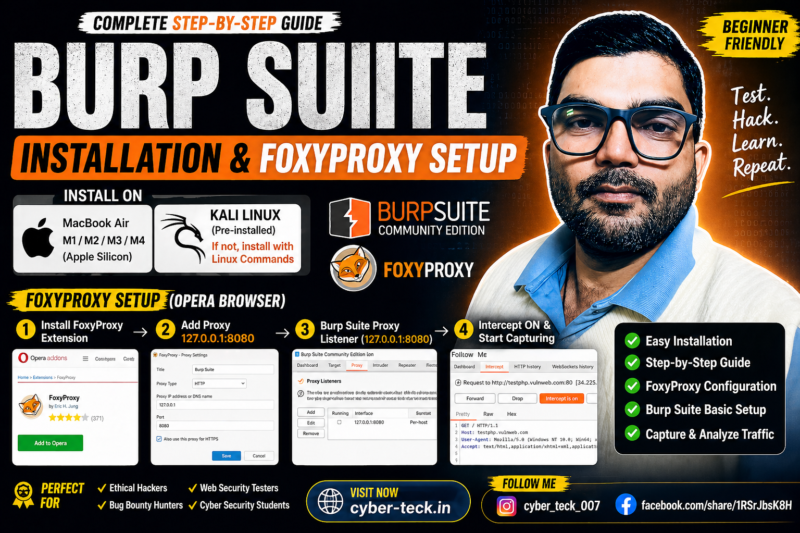 Burp Suite Installation (Mac M1/M2/M3/M4 + Kali Linux) & FoxyProxy Setup Guide