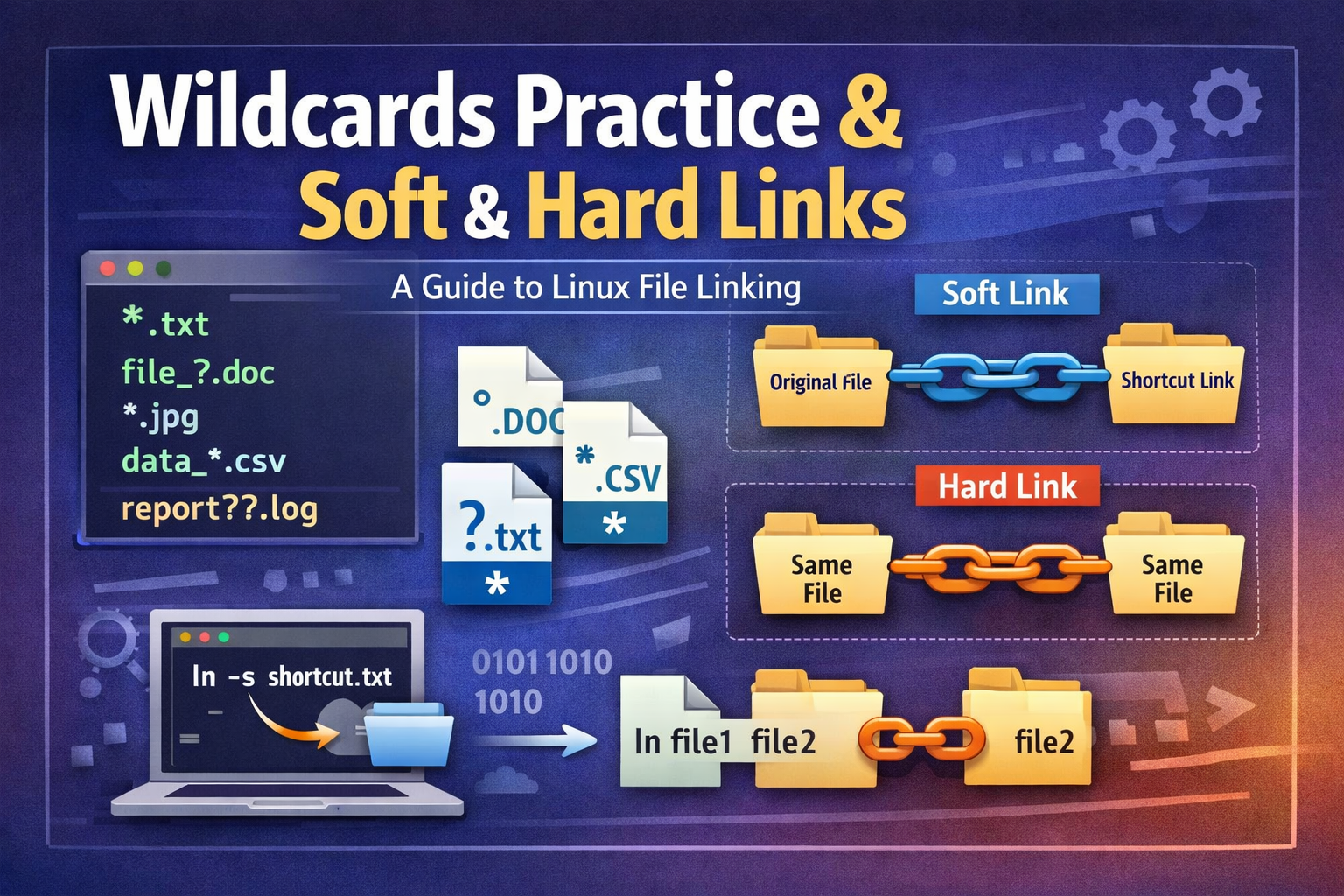 Wildcards Practice and Soft & Hard Links
